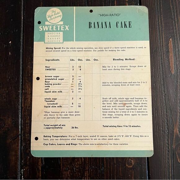 Vintage Commercial Cake Recipe Cards - Picture 3 of 4